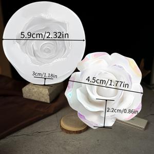 TEMU 1개 실리콘 장미 왁스 몰드, 발렌타인데이/생일/결혼식/DIY 공예용, 원형 보관함, 화장품 보석함, 석고 레진 장식, 내구성 실리콘 소재
