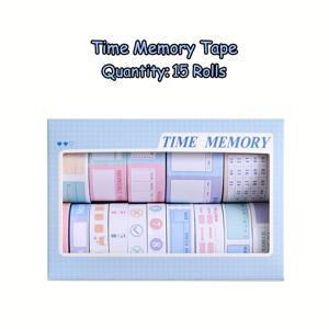 TEMU 15롤 장식용 와시 테이프 세트 - 각 2미터 길이, 스크랩북, 프로젝트, 불렛 저널링, 플래너, 정크 저널 및 노트북에 이상적인 매력적인 디자인 - 미술 및 공예 애호가를 위한 훌륭한 선물 상자