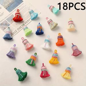 TEMU 18개 태슬 귀걸이, 팔찌 & 펜던트 세트 - 블루, 그린, 옐로우, 오렌지, 레드, 퍼플, 핑크, 화이트, 블랙, 브라운, 베이지 컬러 태슬 - 가벼운 폴리에스터 DIY 주얼리 만들기, 파티 장식, 홈 데코용 - 전기 불필요, 추수감사절, 결혼식, 축제 장식, 생동감 있는 디자인, 수공예 느낌, 공예 애호가를 위한 완벽한 액세서리