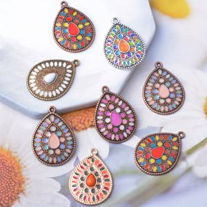 TEMU 12개 아연 합금 물방울 매력 - 복합 패턴 펜던트, 주얼리 만들기용 귀걸이, 목걸이, 팔찌 DIY 공예 재료, 보호 시크, 정교한 장인 정신, 보호 패션 애호가를 위한 펜던트 제작 부품