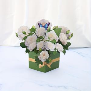 TEMU 매력적인 3D 팝업 화이트 장미 부케 카드, 생생한 색상 - 기념일, 생일, 어버이날, 발렌타인데이, 결혼식에 완벽 - 메시지 카드 및 봉투 포함 - 그녀, 아내, 파트너를 위한 독특하고 기억에 남는 선물