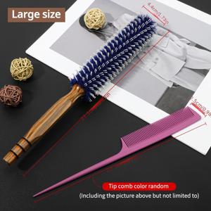 TEMU 드라이 헤어 브러시, 소형 라운드 헤어 브러시, 뷰티 콤, 컬러 브러시, 메이크업 콤, 젖은 머리, 앞머리, 수염, 스타일링, 곱슬