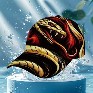 TEMU 골든 스네이크 패턴 패션 야구 모자 1개, 사이즈 조절 가능, 멋진 패턴, 스포츠 헤드웨어, 패션 액세서리, 휴일 선물