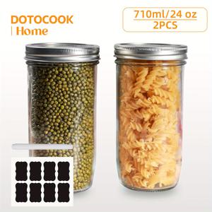 TEMU 2/4개입 메이슨 자드 넓은 입구 710ml/24oz, 밀폐 유리 캔잘자, 뚜껑 및 밴드 포함, 식품 보관, 보존, 발효, 소금장, 프로젝트용, 내구성이 뛰어나고 다용도 주방 필수품, 가정용 캔잘장 및 창의적인 공예
