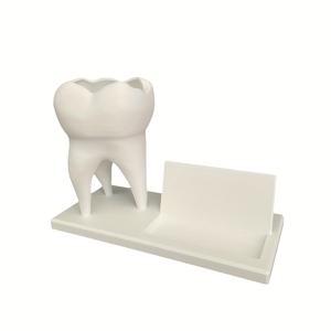 TEMU 비즈니스 카드 슬롯이 있는 이빨 모양 펜 홀더, 데스크탑, 사무실, 책상 펜 홀더 장식품, 치과 선물