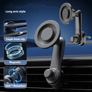 TEMU 차량용 마그네틱 휴대폰 거치대, 에어컨 통풍구에 적합, 안정적이고 흔들림 방지 기능이 있는 회전식 휴대폰 내비게이션 클립 특징