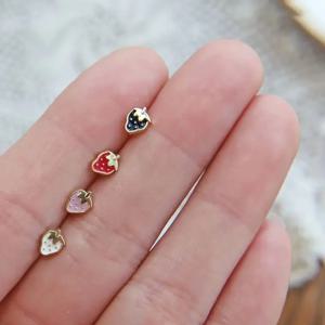 TEMU 20개 혼합 색상 미니 메탈 딸기 버튼 세트, 0.18*0.24인치, 인형 옷 및 공예용 버튼