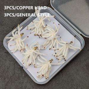 TEMU 새 제품 개발 고품질 구리 비즈가 있는 플라이 낚시용 플라잉 6개 세트 - 송어, 배스, 블루길에 적합 - #10 웻 베이트, 슬로우 싱킹 매그롯 루어