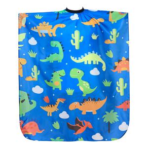 TEMU 조절 가능한 스냅 클로저 전문 샵 헤어 컷 케이프 - 생동감 있는 파란색 만화 동물 패턴, 가벼운 폴리에스터, 헤어 커팅 및 스타일링을 위한 바버 케이프, 헤어드레싱 케이프