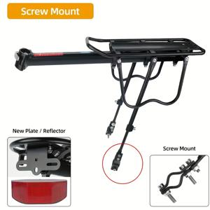 TEMU 1개 산악 자전거 캐리어, 반사판 사이클링 장비 빠른 분해 알루미늄 합금 자전거 후면 랙 자전거 부품 후면 시트 랙 사람 및 짐 운반 가능 랙
