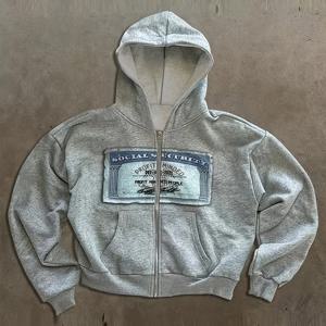 TEMU Y2K 남녀 레트로 후드티, 맞춤 패턴 프린트 스트리트 스타일 긴팔 후드 스웨트셔츠 (포켓 포함), 캐주얼 긴팔 풀오버 후드티, 풍요와 번영