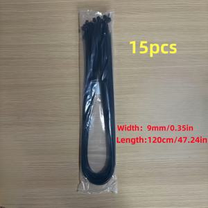 TEMU 15/18개 초장형 고강도 대형 지퍼 타이, 다양한 사이즈 셀프 잠금 패스너 포함, 고강도 블랙 케이블 타이, 내구성 있는 나일론 집타이, 포장 및 배송용으로 적합 - 블랙/화이트, 가정 및 사무실 케이블 정리, 야외, 정원, 작업장 사용에 이상적