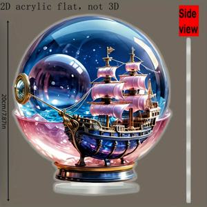 TEMU 2D 평면, 2D 평면 프린팅, 1개, 평면 인쇄 아크릴 장식 범선 - 어머니의 날, 발렌타인데이 장식, 가정 및 창문 진열용으로 완벽, 이상적인 선물, 2D 평면