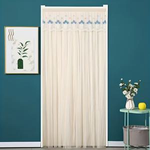 TEMU 고급 사계절용 실내 문 커튼, 침실용 모기 및 파리 방지 매직 테이프 부착형 분할 스크린, 무드릴링 필요 없음, 90*200cm