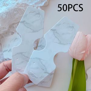 TEMU 50장 대리석 무늬 양면 접착 쥬얼리 카드스톡 - 목걸이, 귀걸이, 팔찌, 머리끈 포장 및 보관용