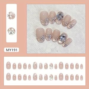TEMU 유럽 및 미국 인스타 스타일을 영감받은 탈부착 가능한 디자인의 패셔너블하고 달콤한 프렌치 진주 네일 팁