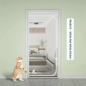 TEMU 홈 스크린 도어, 커튼, 펫 거실, 침실, 통합 지퍼 커튼, 고양이 방지 커튼, 펫 프렌들리, 좌측 개방 모기 차단, 내구성 DIY 쉬운 설치, 액세서리 불필요 C형 커튼