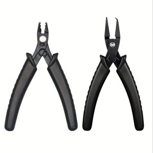 TEMU 2개 전문 보석 제작 플라이어 세트: 이빨 없는 디자인의 커브드 노즈 & 포지셔닝 플라이어, DIY 목걸이, 귀걸이 및 팔찌 만들기에 이상적