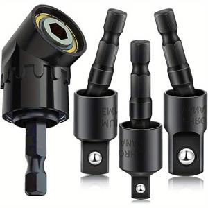 TEMU 17피스 유연한 드릴 비트 연장기 포함, 회전 가능한 소켓 어댑터 3개, 육각 샹크 2개, 105도 직각 드릴 부착물, 짧은 스크루드라이버 비트 10개, 90도 각도 비트 및 휘어지는 드릴 비트 연장