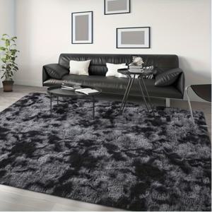 TEMU 1개 홀치기 염색 다크 그레이 러그, 푹신한 솜털 폴리에스터 소재