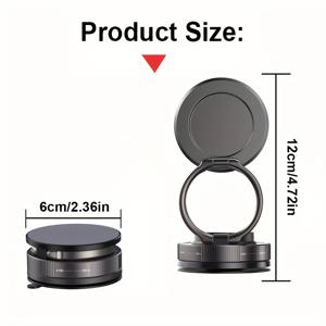 TEMU 1개 차량용 마그네틱 휴대폰 거치대, 진공 흡착식, 360° 회전 조절 가능 양면 흡착 컵 (모바일폰 및 대형 스마트폰용)