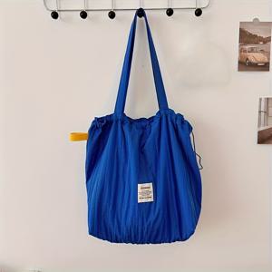 TEMU 캐주얼 토트백 드로스트링 클로저 학교, 여행용 - ///, 북백, 손세탁 또는 건조 가능