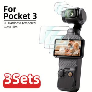 TEMU 3세트 (6개입) DJI 포켓 3 화면 보호기 강화유리, 9H 경도, 스크래치 방지 지문 방지, HD 투명 매끄러운 표면 터치 감각, DJI 포켓 3 카메라용 디스플레이 실드, 슬림한 보호 필름, 고경도, 기술 애호가를 위한 보호 필름