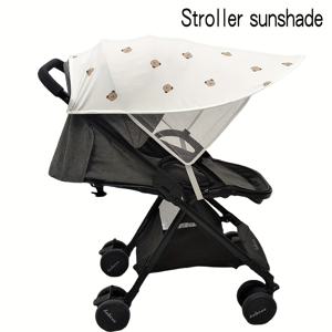 TEMU 어린이 차량용 썬쉐이드 | 안전 좌석용 조절 가능한 우산형 캐노피 | 베이비 배시넷, 플레이펜, 유아용 침대 및 유모차에 범용 적합 | 통기성 메쉬 디자인