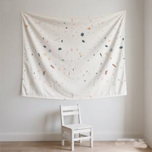 TEMU 1개 테라조 패턴 프린트 태피스트리 세탁 가능 벽걸이 배경 장식, 거실 침실 기숙사 RV 장식용 홈 데코 파티 선물 무료 설치 패키지 포함