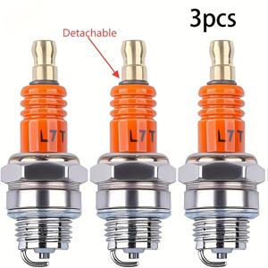 TEMU 3개 고품질 L7T 스파크 플러그 - 2행정 엔진, 가솔린 체인소우 및 트리머용, 야외 전동 장비, 잔디깎기 부품 및 액세서리