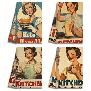 TEMU 18X26인치 디쉬 타월 4개입. 페이스트리, 주방용, 혼합에 적합. 이 초흡수성 극세사 타월은 가정 요리, 베이킹, 욕실 청소, 야외 활동, 파티, 오후 티 디코레이션에 완벽합니다.