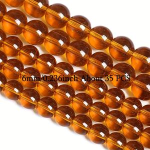 TEMU 6/8/10mm 고품질 호박색 인조 구슬 35개, 핸드메이드 DIY 팔찌, 팔찌, 목걸이, 귀걸이, 가방 등에 적합, 가족과 친구를 위한 이상적인 선물, 완벽한 휴일 선물