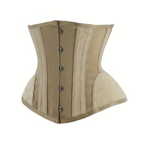 TEMU 코트 자카드 곡선형 힙 쉐이핑 모래시계형 바디수트, 스틸 버클 포함, 복부 조절 코르셋, 빈티지 웨이스트 신처