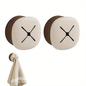 TEMU 2pcs 주방 수건 후크, 작은 주방 보관 선반, 강력한 접착제 미끄럼 방지 수건 및 직물 보관 후크 - 욕실 및 주방 사용에 적합, 수건/직물/장갑 등 주방 및 욕실 용품 보관 쉽게, 내구성 있는 ABS+TPR 소재
