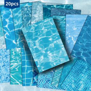 TEMU 20팩 여름 바다 물결 포스트카드 - 4x6인치 인어 잡지 종이, 클래식 핀업 일러스트, 수집용 장식 그림 카드, 스크랩북 & 공예용