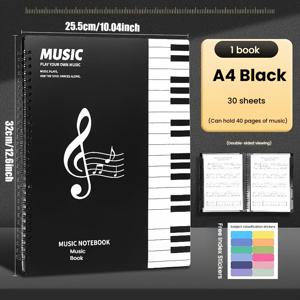 TEMU 눈부심 없는 악보 클립 조절 가능 바인더 투명 삽입 악보 피아노 악보 A4 클립, 책갈피, 비즈니스, 가정, 학교, 회의록에 적합, 스타일
