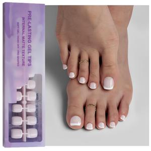 TEMU 화이트 프렌치 소프트 젤 누름식 발톱 인조발톱 150개, 사전 디자인 풀커버 탈부착식 발톱, 여성용 및 네일살롱용 네일