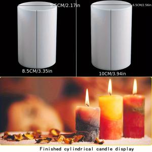 TEMU 레진 캐스팅용 2부 실린더 몰드, 5cm 및 6cm 양초 제작 및 수제 양초 및 표본 캐스팅용 장식 3D 실린더 조각 제작에 적합