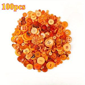 TEMU 원형 오렌지 단추 100개입, 다양한 크기, 4홀 및 2홀 디자인, 정장, 셔츠, 바지, 트렌치 코트에 적합, 손으로 재단된 단추, 의류 추가, 원형 공예 단추, 재봉 단추, 프로젝트용, 수제 주얼리