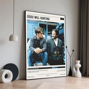 TEMU 1pc 빈티지 영화 캔버스 포스터 - 16x24인치 프레임리스 아트 프린트, 집, 사무실, 바, 카페용 러스트릭 벽 장식 - 젊은 남성과 나이 많은 캐릭터가 등장하는 드라마 장면, 거실, 침실, 또는 공부실에 이상적, 영화 벽 장식