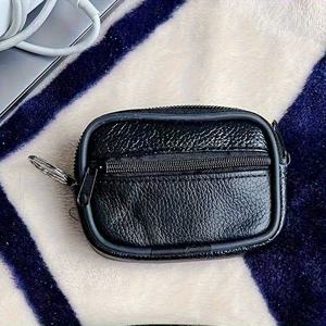 TEMU 1개 미니 남성 지갑 - 코인 파우치, 카드 슬롯 및 키 홀더 포함, 블랙, 휴대용 컴팩트 벨트 백