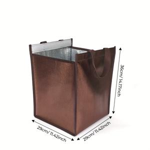 TEMU 케이크/피자 보온 보냉 쿨러백, 지퍼형 보온 도시락/피크닉 토트백, 음식 배달 가방, 쿨러