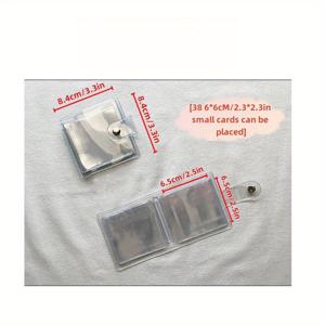 TEMU 38페이지 투명 컬러 사진 앨범, 하드 쉘 컬렉션 북, 사각 카드 앨범 디자인, 미니 휴대용 북렛, 팬 상품 카드 보관 앨범, 투명 루스리프 사진 앨범, 플래너 소재 정리함, 미니 북렛 펜던트