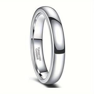 TEMU 유니크한 레이어드 블랙 텅스텐 카바이드 반지 - 부드러운 돔 프로파일로 편안한 착용감을 제공하는 남성용 스타일리시한 약혼 및 웨딩 밴드