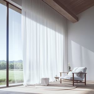 TEMU 1개 대형 반투명 커튼 패널 - 도어용, 상단 로드 포켓, 자연광 필터링, 세탁기 사용 가능한 창문 커버