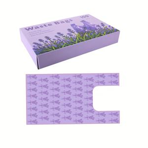 TEMU 100개 고양이 배변봉투 핸들 포함, 두꺼운 방수 강화 라벤더 향기 애완동물 배변 봉투, 아기 기저귀용 일회용 디스포지러블 리터백