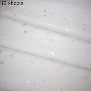 TEMU 30/100장, 별과 달 밤하늘 패턴 티슈 페이퍼, 20x14인치, 선물 포장, 의류 습기 보호, 와인 포장, 선물 상자 충전, 깨지기 쉬운 물품 보호, 휴일 및 파티 장식 선물, 발렌타인데이 선물, 크리스마스 선물에 적합