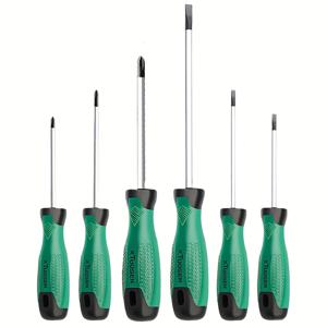 TEMU 6pcs 자석 드라이버 세트 - 인체공학적 핸들, 십자 및 일자, 산업용, 미끄럼 방지 그립, 금속 및 플라스틱, 고경도, 가정용 가구 및 가전 수리, 자동차 정비용 미니 드라이버 세트