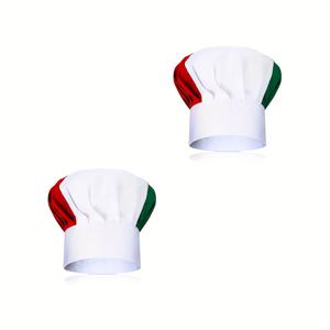 TEMU 남성용 셰프 모자 2개, 케이터링 작업용 모자, 버섯 모자, 호텔 주방 전용, 조절 가능한 탄성 밴드, 기름 연기 방지 천 모자