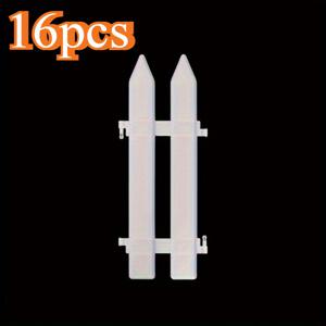 TEMU 16개 피켓 펜스 링 - 장식용 잔디 테두리 세트, 높은 날카로운 스테이크 & 강화된 수평 레일 포함, 정원 꽃밭 또는 통로 구분용